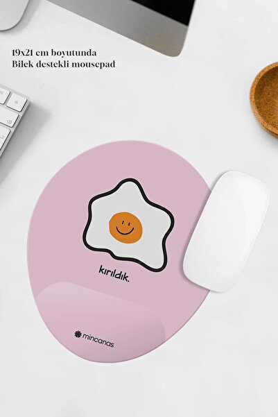 Mincanas Renkli Bilek Destekli Oval Mouse Pad Mouse Altlığı