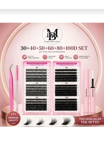 PİRAYE AKSESUAR DIY Kirpik - Takma Kirpik 600 Adet Kirpik Seti Kitap Model 30...