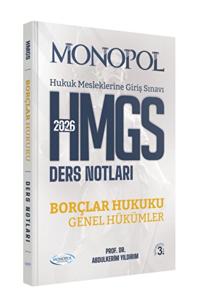 Monopol Yayınları Monopol 2026 HMGS Borçlar Hukuku Genel Hükümler Ders Notları