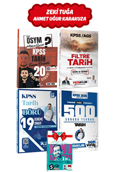 Dizgi Kitap Zeki Tuğa 2026 KPSS Tarih Deneme+Filtre Tarih Soru Cevap+Börü Den...