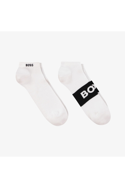 BOSS Erkek Rahat Tabanlı Logolu Beyaz Çorap