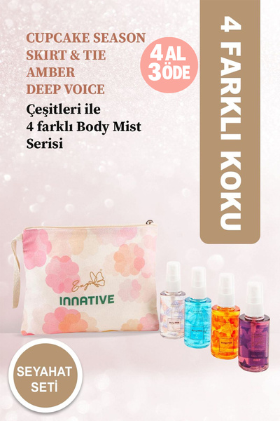 INNATIVE Eny Elif Nur Yel Seyahat Boy Çanta Seti 4x50ml