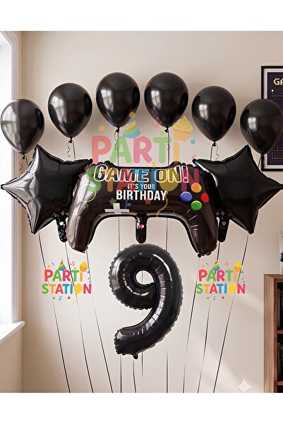 Parti Station Gamer Oyuncu Oyun Konsolu Yaş Folyo Balon Seti Gamer Oyuncu Pla...