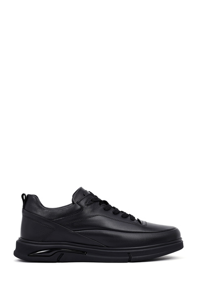 Derimod Erkek Siyah Bağcıklı Hakiki Deri Casual Sneaker,Kışlık Spor Ayakkabı ...