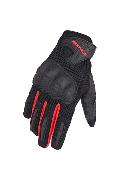 Scoyco Unisex Kırmızı Siyah Yazlık Korumalı Eldiven Mc58