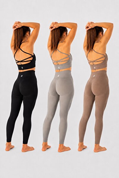 HARSFIT 3-Pack Briza Seamless Scrunch High Waist Sports Leggings