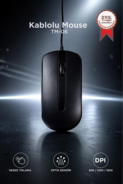 Torima Mouse Optik Kablolu Fare TM06 Siyah