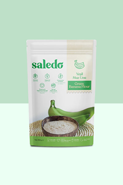 saledo Glutensiz Yeşil Muz Unu 300 gr Katkısız, Doğal, Vegan