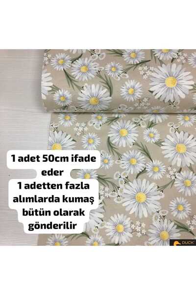 Home Duck kumaş leke ve su iticiözelliğivardır ( Bej papatya 50 x 180 )