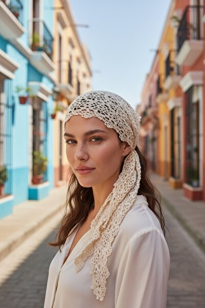 MODA ÇİÇEKLİ ÜÇGEN BANDANA-BEL AKSESUARI