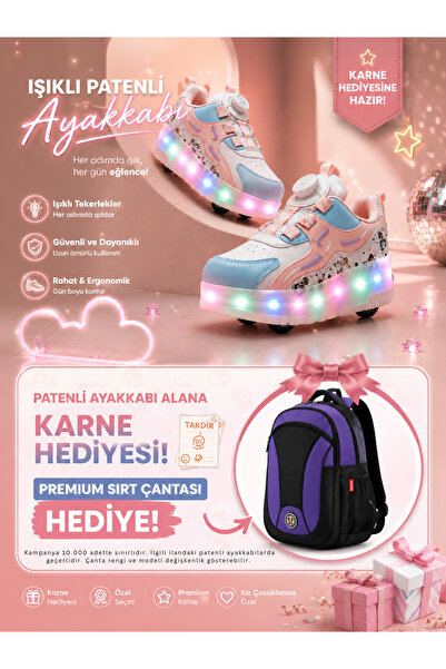 ROCKY PATENLİ IŞIKLI SPOR AYAKKABISI & TEKERLEKLİ SNEAKERS