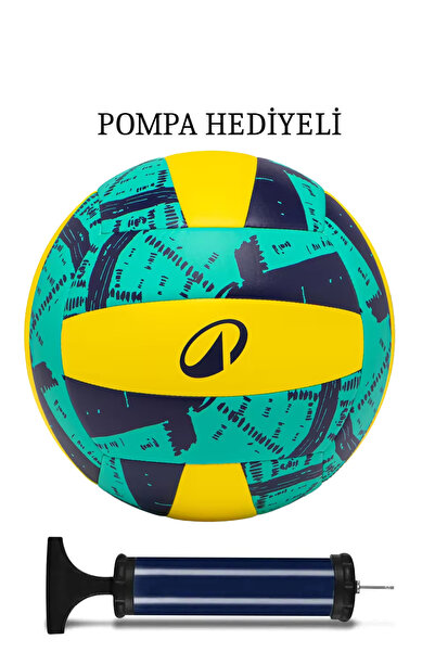 moonlight outdoor Kipsta Voleybol Topu Pompa Hediyeli - 5 Numara - Sarı / Mav...