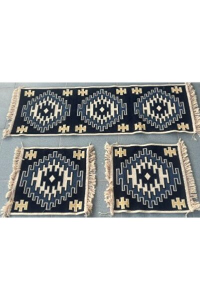 GENÇEV HOME COLLECTİONS سجادة كليم كاملة لمقعد السيارة مع وسادة تي كيه طقم سج...