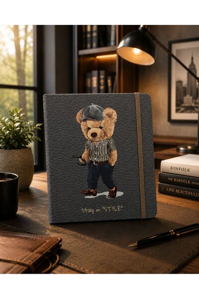 4nio Četvrtasta elastična sveska Teddy Bear Teksturirano Prugasto