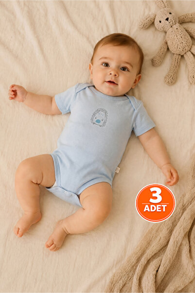 ZUMI BABY KIDS طقم ملابس داخلية للأطفال من القطن بأكمام قصيرة مطبوع عليه شكل ...
