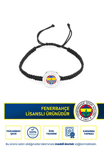 Fenerbahçe Fb Logo Macrame (Black) Bracelet