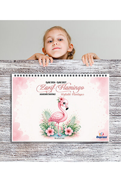 express planlayıcı 2027 Calendar A4 Size 53 Weekly Planner Elegant Flamingo
