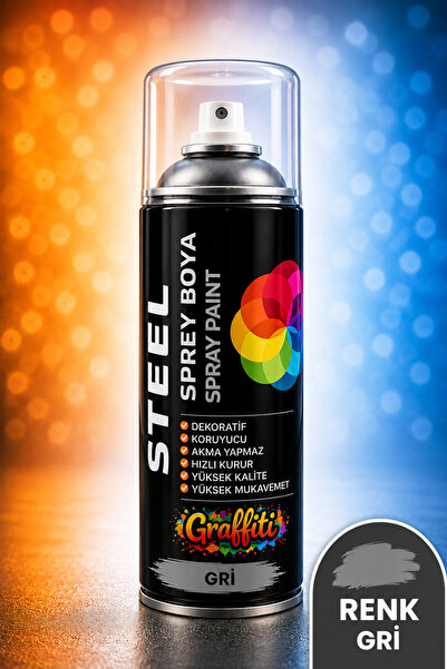 TBYSHOP Gri Renk Sprey Boya 400 ml Dekoratif Boya Graffiti Duvar Boyası Mobil...