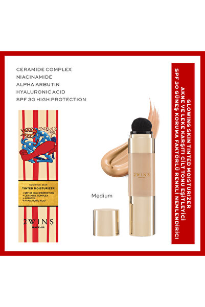 2wins Parlak Bitişli Orta Kapatıcı SPF 30 Renkli Nemlendirici BB Krem-Medium