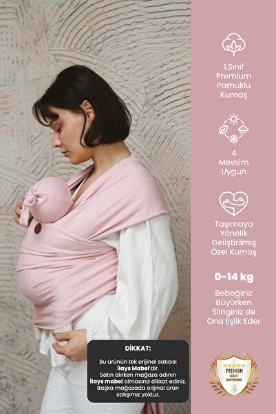 ilays beauty Premium Birinci Sınıf Pamuklu Esnek Wrap Sling (BABYWEARİNGE ÖZE...
