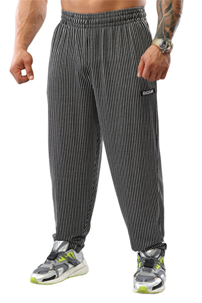BGSM Pantaloni de trening pentru bărbați, cu croială lejeră, tip shalwar, pan...