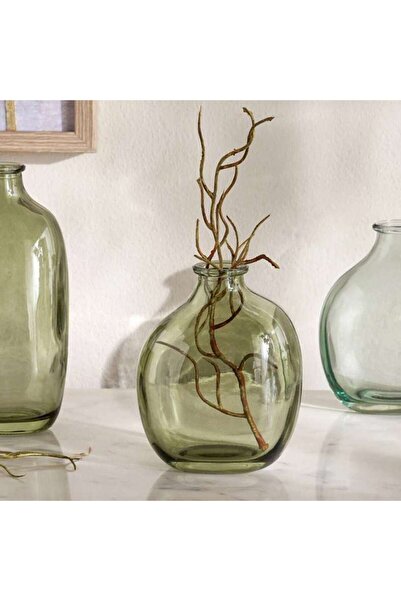 PAN HOME Joey Glass Amphora Vase 7x5.6x15cm - Green