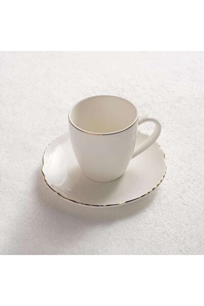 PAN HOME Amari Scallop Porcelain Tea Cup & Saucer 210ml -white