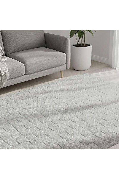 PAN HOME Fontana Soft Touch Shaggy Rug 160x230cm - Silver