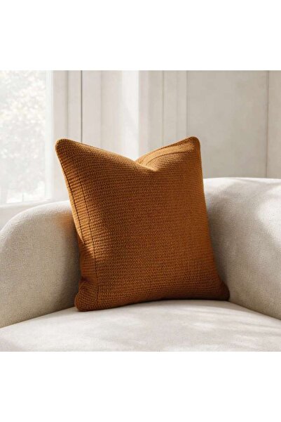 PAN HOME غطاء وسادة مارينو ناعم محبوك بنسيج محبب 50×50 سم - لون أوكري
