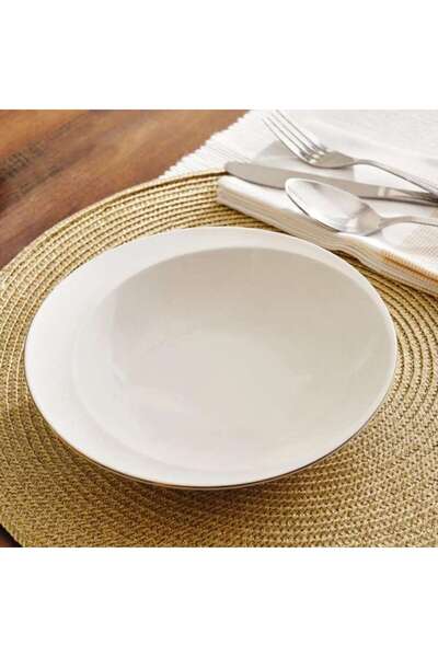 PAN HOME طبق حساء من البورسلين أثينا - أبيض - قطر 20 سم