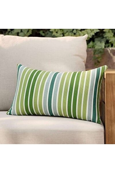 PAN HOME Tonal Stripe Lumbar Pillow With Zipper Closure 240 Gsm - 30x50 Cm - ...