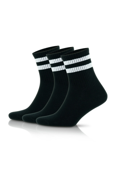 Go With 3-dijelne pamučne sportske čarape, crne, mekane, fleksibilne, izdržlj...