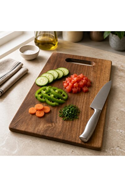 HİCOWOOD لوح تقطيع من خشب الجوز الطبيعي -38x25x2 سم- يُكتب عليه الاسم/العبارة...