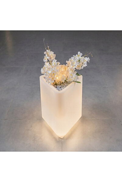 MYASEM STORE الحوض المثلث المودرن الطولي صغير LED مقاس 40 × 40 سم عمق 24 سم