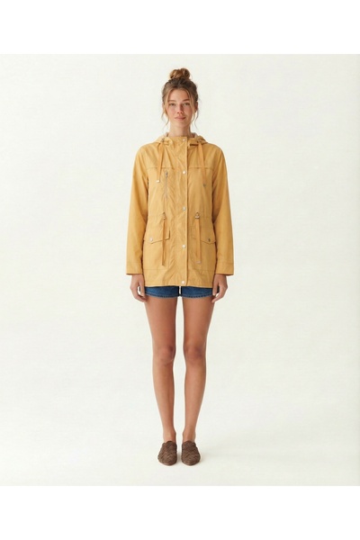 Yargıcı Regular Hooded Collar Long Sleeve Raincoat