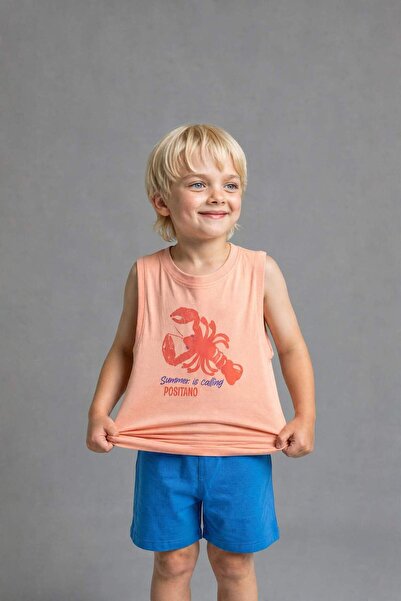 DeFacto Lobster Patterned 2-Piece Salmon Set for Baby Boy G8328A526Hs