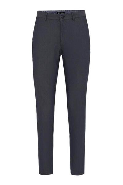 SÜVARİ Lacivert Regular Armürlü Pantolon
