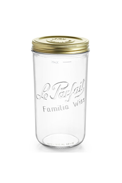 Le Parfait Familia Wiss 1,5 L / 1500 ml Cam Saklama ve Konserve Kavanozu, Kah...