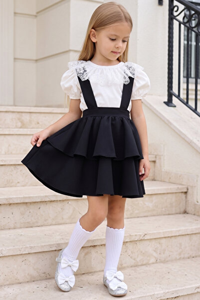 Parla Kids Rochie pentru fete Helen cu bretele negre și dantelă, 29 octombrie...