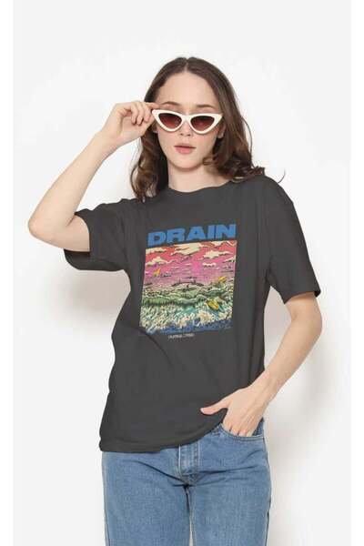 buzagi tasarım ürünleri Drain Regular Mold Black Unisex T-Shirt
