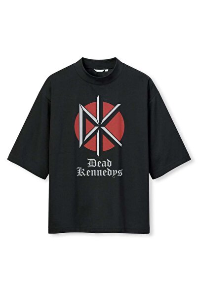 buzagi tasarım ürünleri Dead Kennedys Digital Print Oversize Black Unisex T-S...
