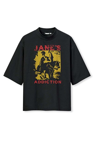 buzagi tasarım ürünleri Jane's Addiction Digital Print Oversize Black Unisex ...