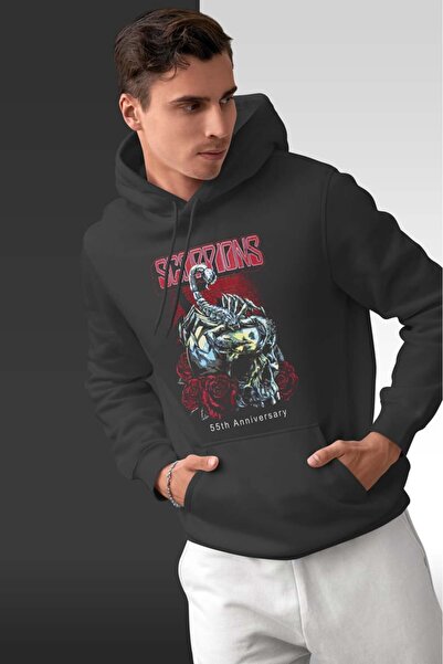 buzagi tasarım ürünleri Scorpions Oversize Hooded Unisex Sweatshirt