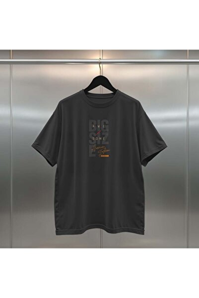 buzagi tasarım ürünleri Awesome Bigsize Digital Print Oversize Unisex Black T...