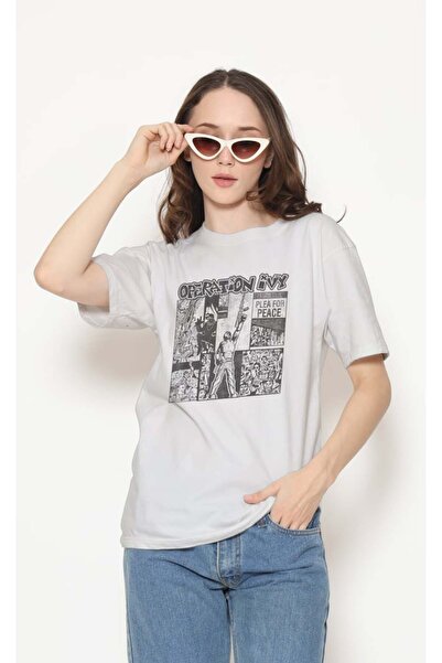 buzagi tasarım ürünleri Operation Ivy Regular Fit Unisex White T-Shirt