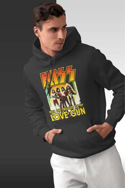 buzagi tasarım ürünleri Kiss Oversize Hooded Unisex Sweatshirt
