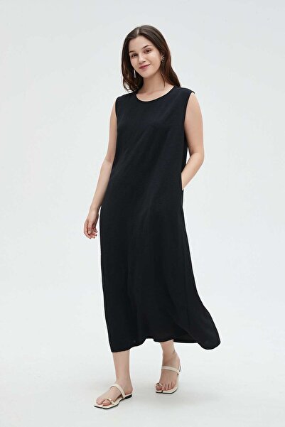 Nichii Women's Long Midi A-Line, plain and wide Dress