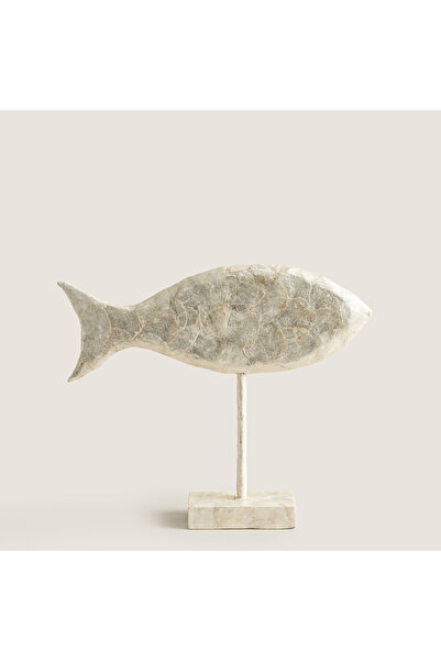 Chakra FISH CAPIZ ALBASIA WOOD WH L (20x8x38cm) Natural