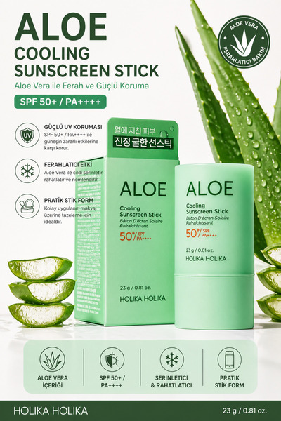 Holika Holika Aloe Cooling Sunscreen Stick Spf50+ Pa (High Uv Protection Stic...