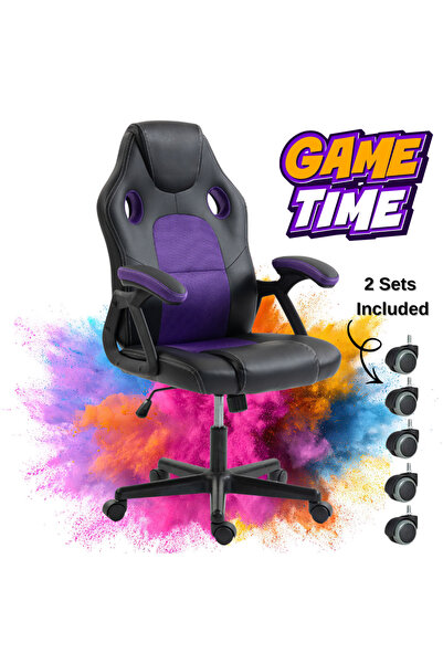 Kdhome KD Home Prime Starter Scaun de birou și de gaming pentru copii, Negru/Mov